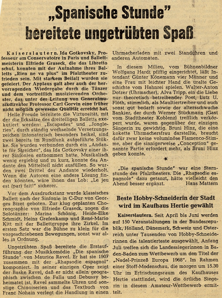 Die Rheinpfalz - 17 Mai 1968